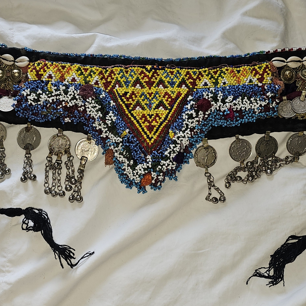 Colorful Beaded Belt with Coins
